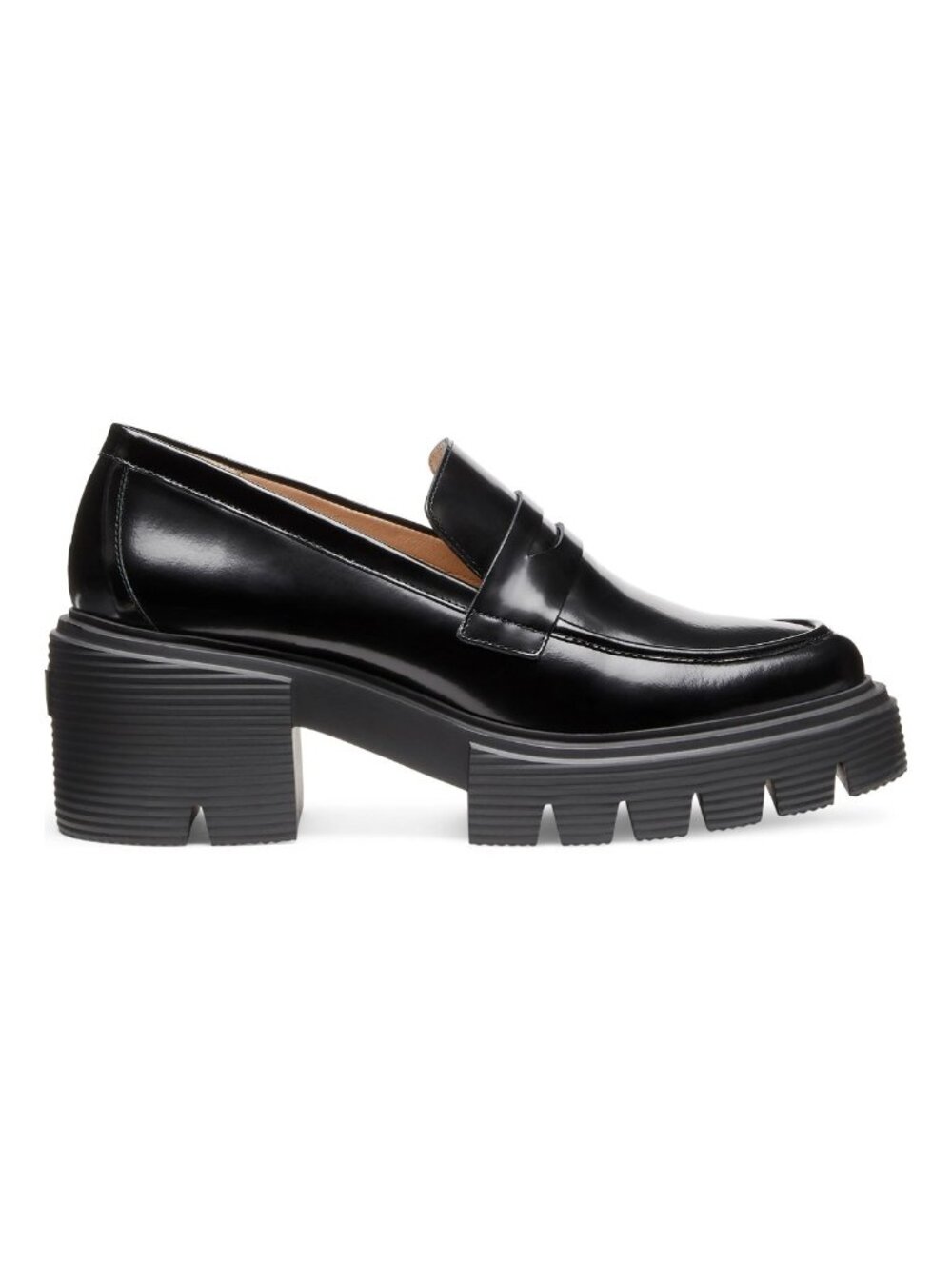 $550 STUART WEITZMAN SOHO LOAFERS PLATFORM SLIP ON SHOE LEATHER BLACK 11B (PD20)
